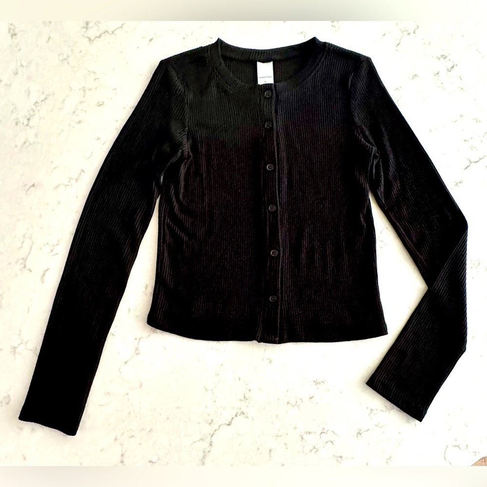 Nordstrom Girls - Black Lightweight Button up Cardigan - Size 14/16 (XL)